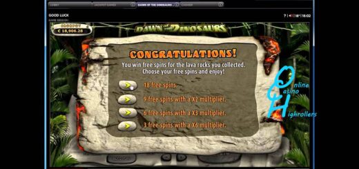 Dawn of the Dinosaurs - Bonus Game - Online Casino High Rollers