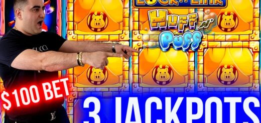 $100 A Spin & 3 HANDPAY JACKPOTS On Huff N Puff Slot Machine | Winning In Las Vegas | SE-4 | EP-1