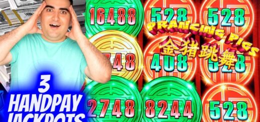 3 HANDPAY JACKPOTS On High Limit Prancing Pigs Slot Machine | Winning Money In Las Vegas Casinos P-1
