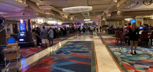 Late night slot play at Bellagio casino in Las Vegas