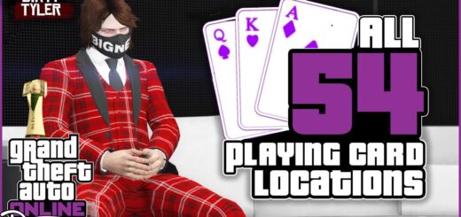 GTA Online:  All 54 Playing Cards BEST ROUTE - Unlock The High Roller Outfit