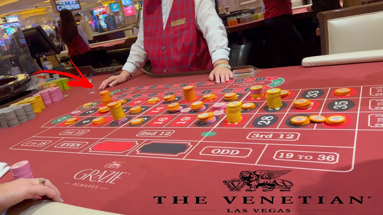 Stacking Chips Everywhere at The In Las Vegas Roulette Table!