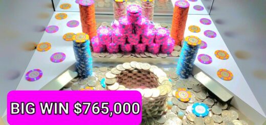 $5,000 Chip Pyramid Inside High Limit Coin Pusher Jackpot Won Money - ASMR
