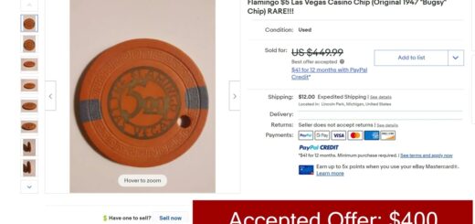 High Roller Table Feb 2022 - Top 10 Casino Chips Sold