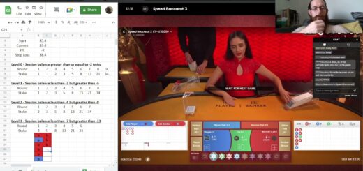 Baccarat strategy - 2x6 with enhanced reverse fibonacci