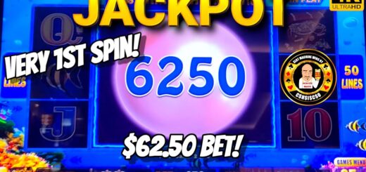 $62.50 1st spin JACKPOT HANDPAY on Lightning Link Magic Pearl Slot Machine