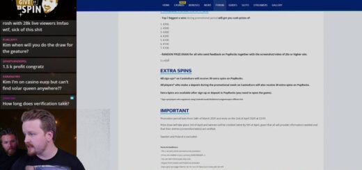 SUNDAY HIGH ROLLER - write !poprocks to claim 30 freespins + €2250 in cash prizes ?? (29/03/20)