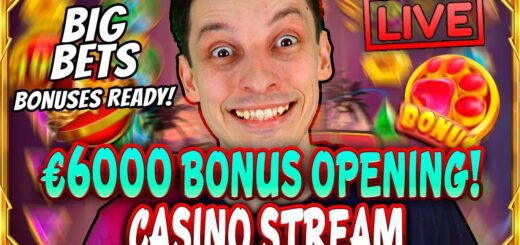 SLOTS LIVE ? €6 000 BIG STAKES Bonus Opening! Casino Stream Big Wins with mrBigSpin