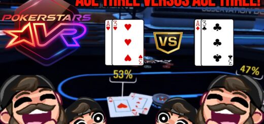 ACE THREE VERSUS ACE THREE! ALL IN! PokerStars VR Gameplay (twitch.tv/shaggystoner) #short #shorts