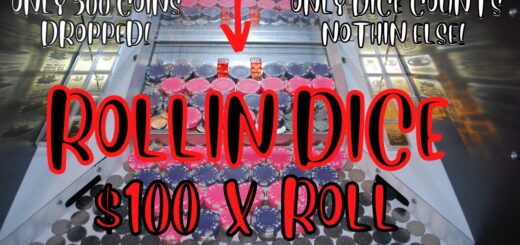 HIGH LIMIT GAMBLING COIN PUSHER ROLLIN DICE TWO DICE $100 X ROLL ONLY 500 COINS DROPPED NOTHIN ELSE.