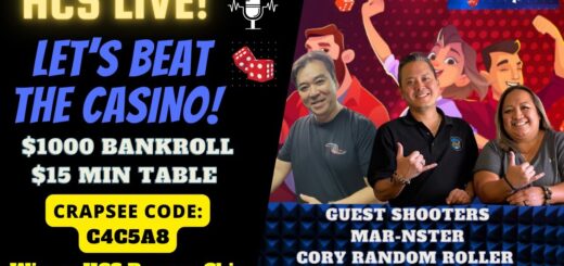 Live Craps Play! Guest Shooters Marnster, Cory, G-Money and Yorda. Crapsee Code: C4C5A8