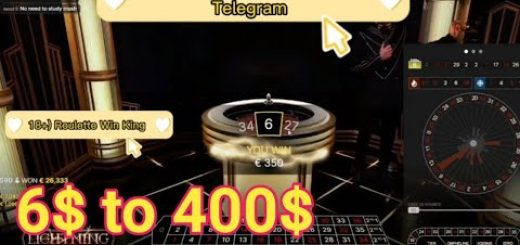 Lighting Roulette 6$ to $400?My Roulette Strategy | Easy to Earn Money ?
