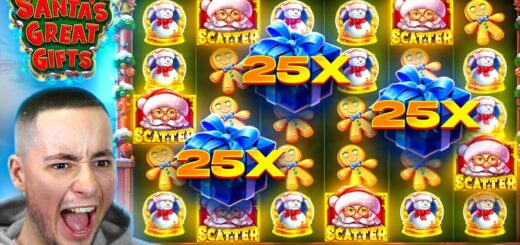 HITTING TOP SYMBOL On SANTA'S GREAT GIFTS?!.. (DOUBLE RETRIGGER)