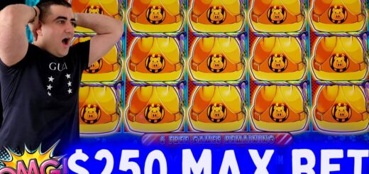 $250 Max Bet FULL SCREEN Jackpot On Huff N More Puff Slot ! PART-2