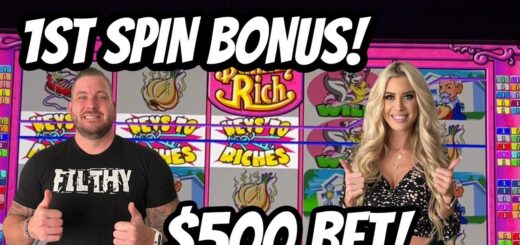 FIRST SPIN BONUS ON STINKIN RICH AND ACCIDENTALLY DID A $500 BET!