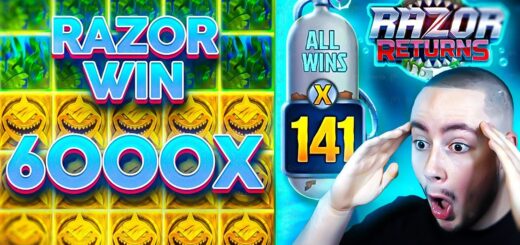 SENSATIONAL 6000X WIN on RAZOR RETURNS SLOT!! (HUGE 141X SET-UP)
