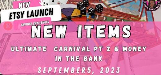Etsy Launch/New Items/Money in the Bank/Ultimate Carnival Part 2/Low Income Savings Challenges