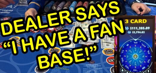 3 CARD POKER in LAS VEGAS! DEALER SAYS "I HAVE A FAN BASE!"