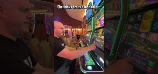 SHE THINKS BRO IS A HIGH ROLLER! #slots #casino #gambling #bigjackpot